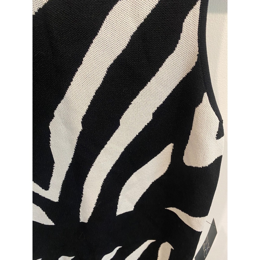 Zebra Print Knit Dress‎ Size Large Animal Print Professional Office Corporate - Picture 2 of 5
